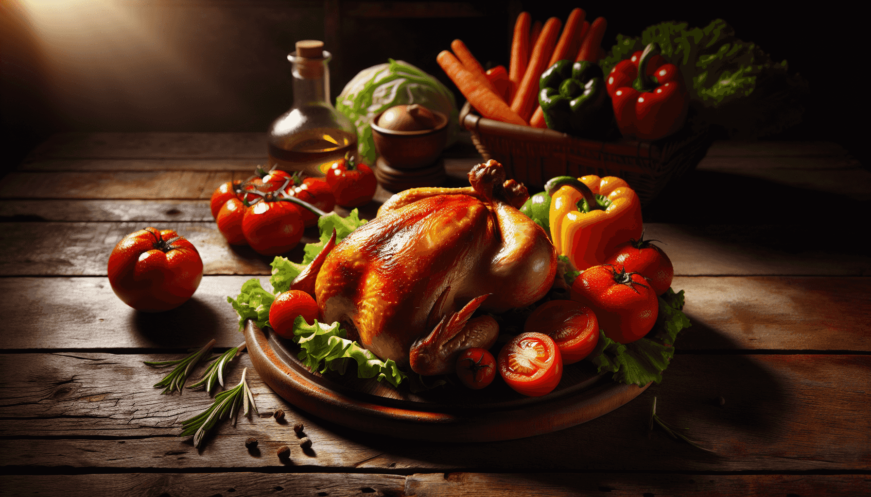 Roasted chicken with vegetables